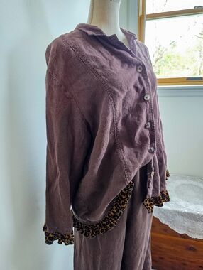 Vintage Donna Linen Leopard 2 Piece Boho Set